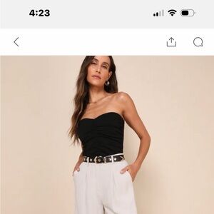 **NWOT Lulu's Black Ruched Camisole Top